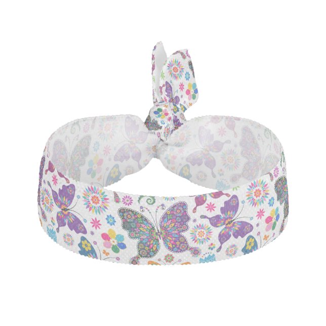 Colorful Cute Butterflies Pattern Hair Tie (Front)