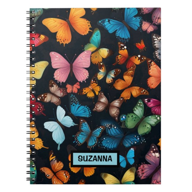 Colorful Cute Butterfly Personalized  Notebook (Front)