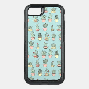 Colorful Cute Cactus In Hand Drawn Style Pattern OtterBox Commuter iPhone SE/8/7 Case