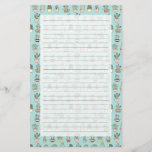 Colorful Cute Cactus In Hand Drawn Style Pattern Stationery