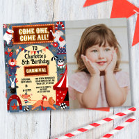 Colorful Cute Carnival Circus Photo Birthday Party