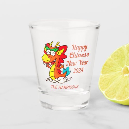 Colorful Cute Cartoon Dragon Chinese New Year  Shot Glass