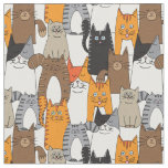 Colorful Cute Cats Pattern Fabric