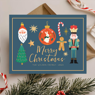Colorful Cute Christmas Family Cookie Card