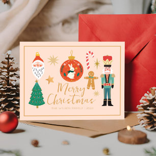 Colorful Cute Christmas Family Cookie Card