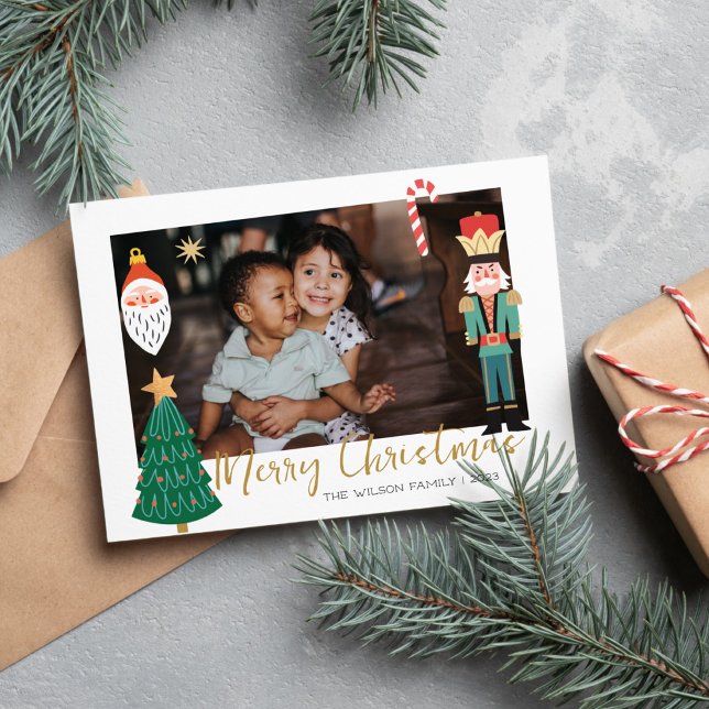 Colorful Cute Christmas Family Photo  Holiday Card (Creator Uploaded)
