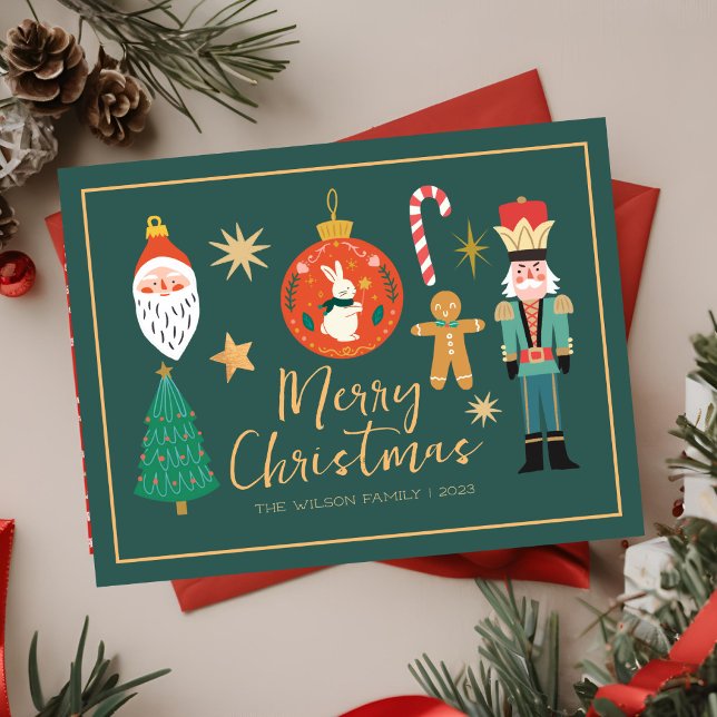 Colorful Cute Christmas Nutcracker Cookie Card (Creator Uploaded)