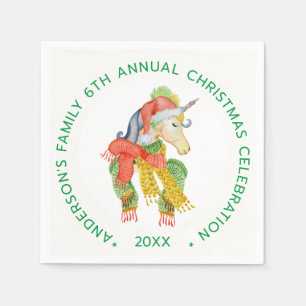 Colorful Cute Christmas Unicorn Napkins