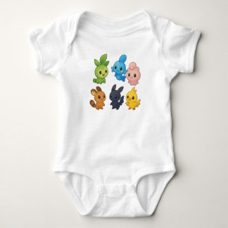 Colorful Cute Creatures - Whimsical Character Art Baby Bodysuit
