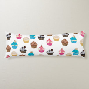 Colorful Cute Cupcakes Pattern Body Pillow