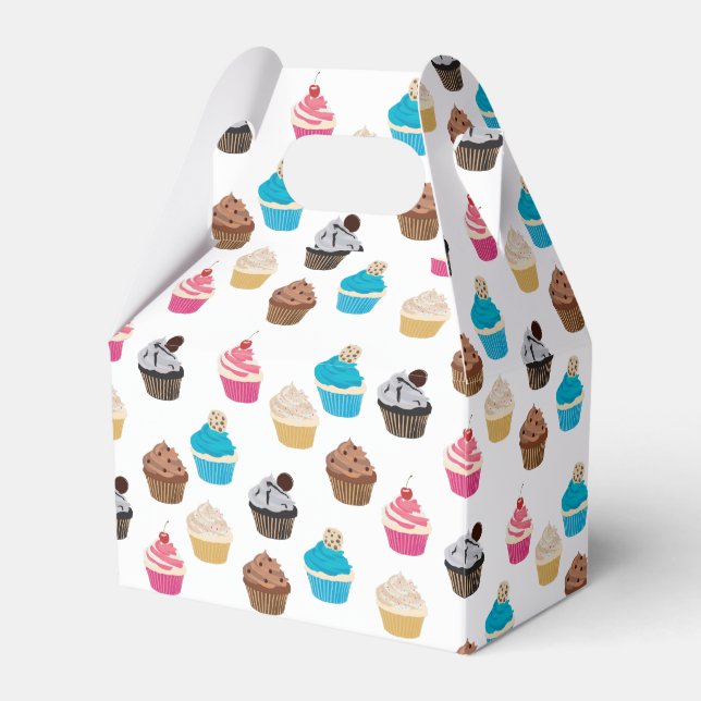 Colorful Cute Cupcakes Pattern  Favor Boxes (Front Side)