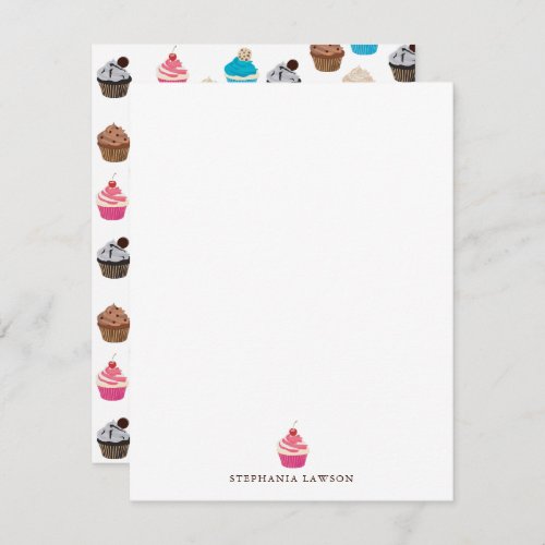 Colorful Cute Cupcakes Pattern  Note Card