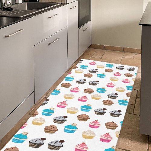 Colorful Cute Cupcakes Pattern  Runner