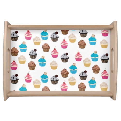 Colorful Cute Cupcakes Pattern  Serving Tray
