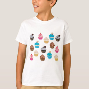Colorful Cute Cupcakes Pattern T-Shirt