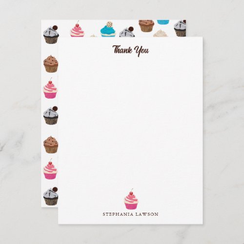 Colorful Cute Cupcakes Pattern  Thank You Card