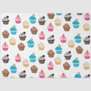 Colorful Cute Cupcakes Pattern Tissue Paper