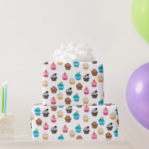 Colorful Cute Cupcakes Pattern  Wrapping Paper