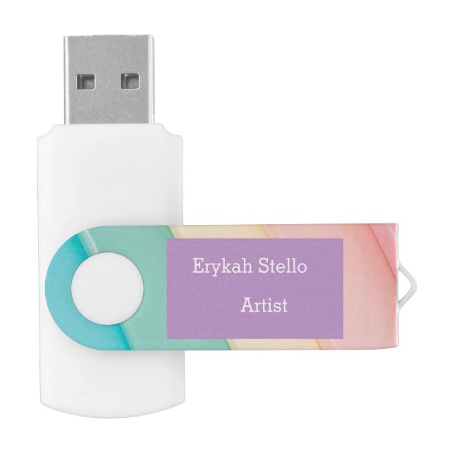 Colorful cute curves pattern flash drive (Opened)