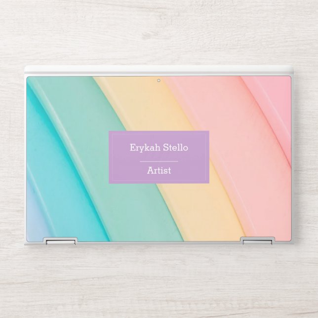 Colorful cute curves pattern HP laptop skin (Front)