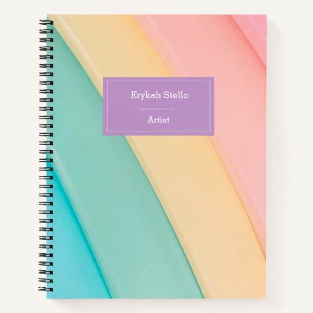 Colorful cute curves pattern notebook (Front)