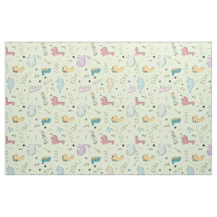 Colorful cute dinosaur cartoon pattern fabric