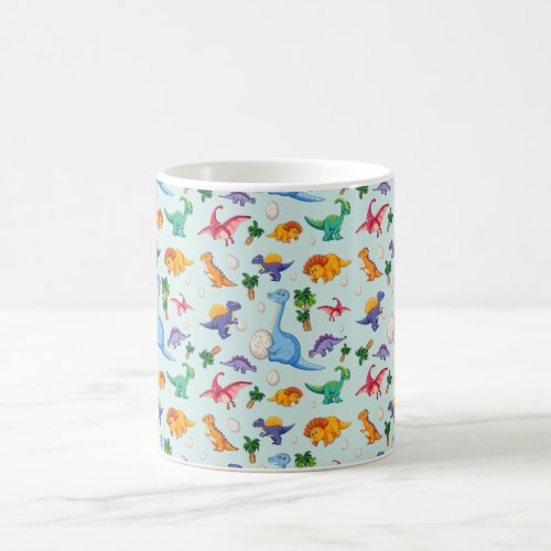 Colorful Cute Dinosaur Pattern Coffee Mug