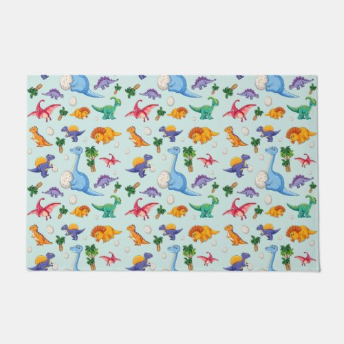 Colorful Cute Dinosaur Pattern Doormat