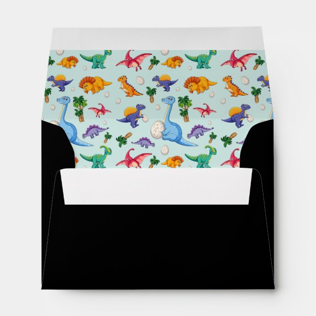 Colorful Cute Dinosaur Pattern Envelope (Back (Bottom))