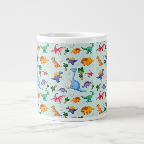 Colorful Cute Dinosaur Pattern Giant Coffee Mug