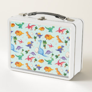 Colorful Cute Dinosaur Pattern Metal Lunch Box