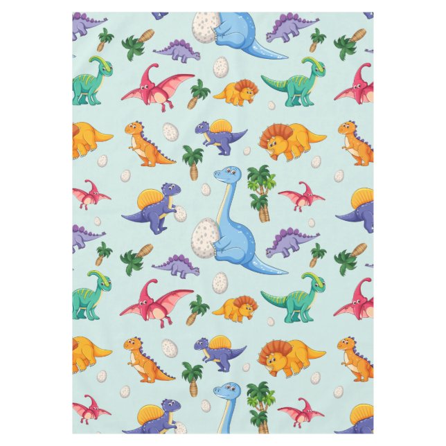 Colorful Cute Dinosaur Pattern Tablecloth (Front)