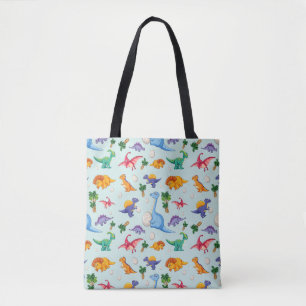 Colorful Cute Dinosaur Pattern Tote Bag