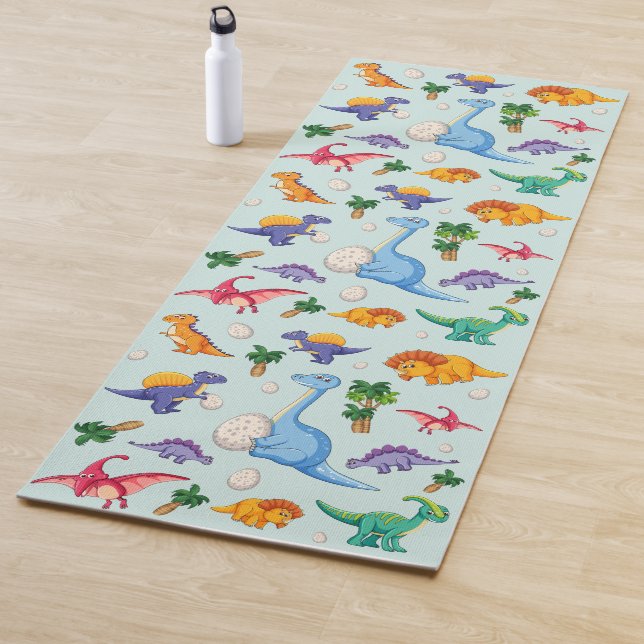 Colorful Cute Dinosaur Pattern Yoga Mat (In Situ)