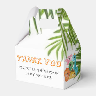 Colorful Cute Dinosaurs Baby Shower Favor Boxes