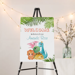 Colorful Cute Dinosaurs Baby Shower Foam Board