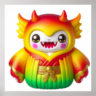 Colorful Cute Doll Wall Art Poster for Modern Bedr