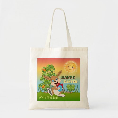 Colorful Cute Easter Bunny Kids Tote Bag