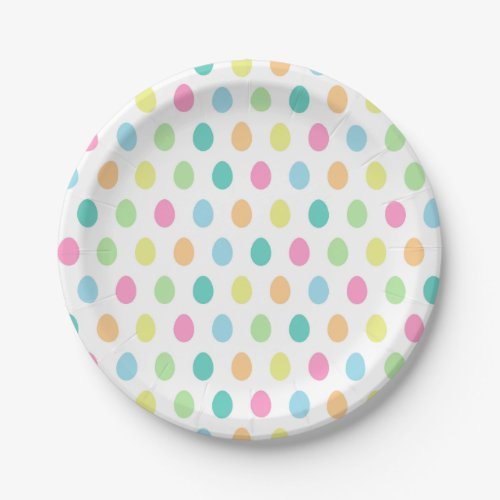 Colorful Cute Easter Egg Pattern Paper Plates