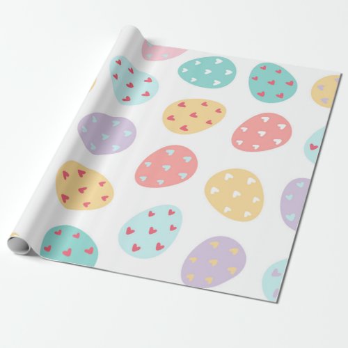 Colorful Cute Easter Eggs Pattern Wrapping Paper