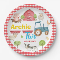 Colorful Cute Farm Animals Barnyard Birthday  Paper Plates