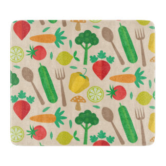Colorful Cute Farmer's Market Vegetable Pattern Cutting Board
