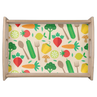 Colorful Cute Farmer's Market Vegetable Pattern Serving Tray