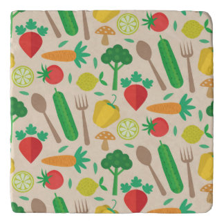 Colorful Cute Farmer's Market Vegetable Pattern Trivet