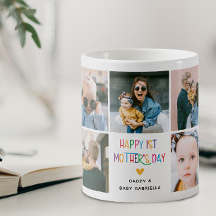 Colorful Cute First Mother's Day Photo Collage Coffee Mug