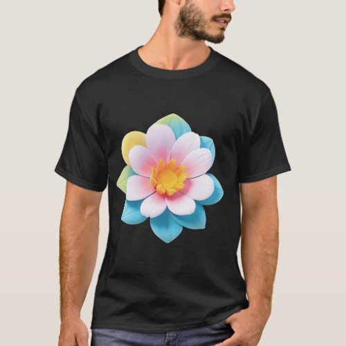 Colorful Cute Flower 3D Cartoon style T_Shirt