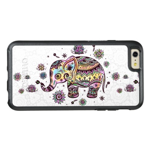 Colorful Cute Flowers Elephant Illustration OtterBox iPhone 66s Plus Case