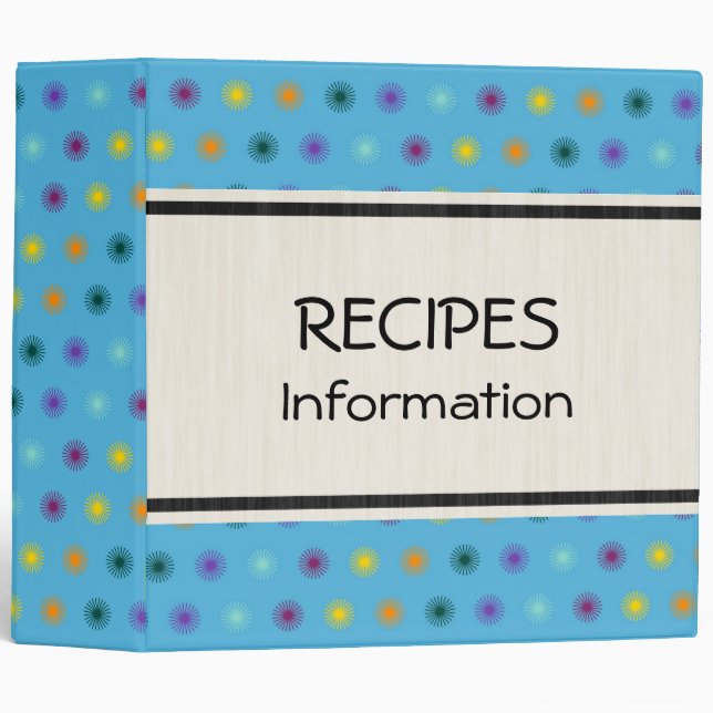 Colorful Cute Flowers Pattern Binder (Front/Spine)