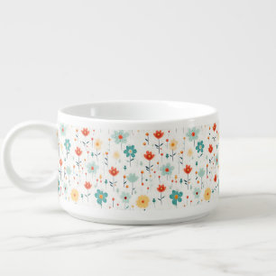 Colorful Cute Flowers Pattern Bowl