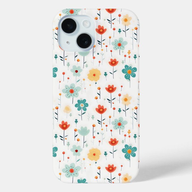 Colorful Cute Flowers Pattern Case-Mate iPhone Case (Back)
